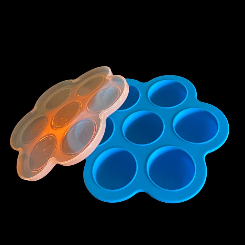 Silicone, baby, food, freezer tray with lid